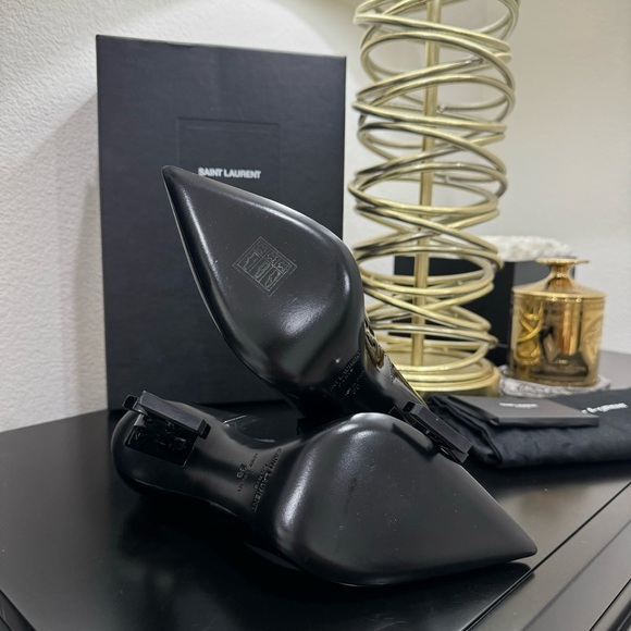 Saint Laurent YSL Opyum 110 Logo Heel Pump Patent Black 38 main image 8